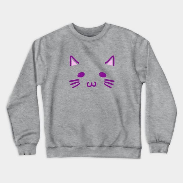 Purple cat Crewneck Sweatshirt by Valem97